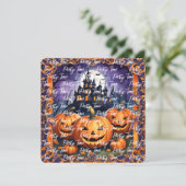 Moderne Halloween Pumpkin Herbst Kollektion Einladung (Stehend Vorderseite)