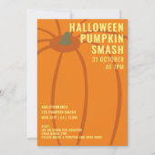 Moderne Halloween Pumpkin Smash Party Einladung (Vorderseite)