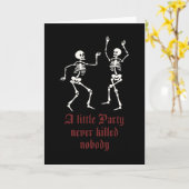 Moderne Halloween-Skelette Karte (Gelbe Blume)