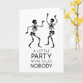 Moderne Halloween-Skelette Karte (Gelbe Blume)