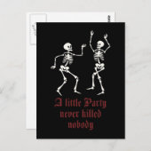 Moderne Halloween-Skelette Postkarte (Vorne/Hinten)