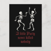 Moderne Halloween-Skelette Postkarte (Vorderseite)