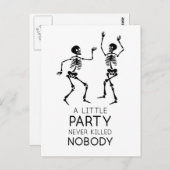 Moderne Halloween-Skelette Postkarte (Vorne/Hinten)