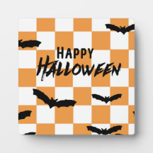 Moderne Halloween Spookobas Orange Checkerboard