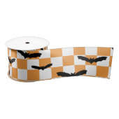 Moderne Halloween Spookobas Orange Checkerboard Satinband (Spule)