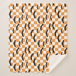 Moderne Halloween Spookobas Orange Checkerboard Sherpadecke