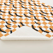 Moderne Halloween Spookobas Orange Checkerboard Sherpadecke (3/4)