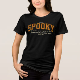 Moderne Halloween Spooky Dental Hygienic Custom Tri-Blend Shirt