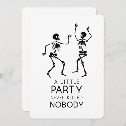 Moderne Halloween-Tanzskelette Einladung (Vorne/Hinten)