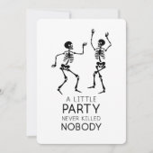 Moderne Halloween-Tanzskelette Einladung (Vorderseite)