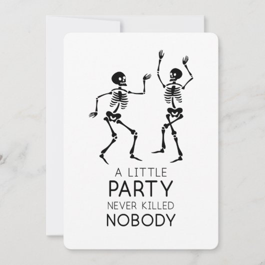 Moderne Halloween-Tanzskelette Einladung (Vorderseite)