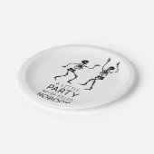 Moderne Halloween-Tanzskelette Pappteller (Schrägansicht)