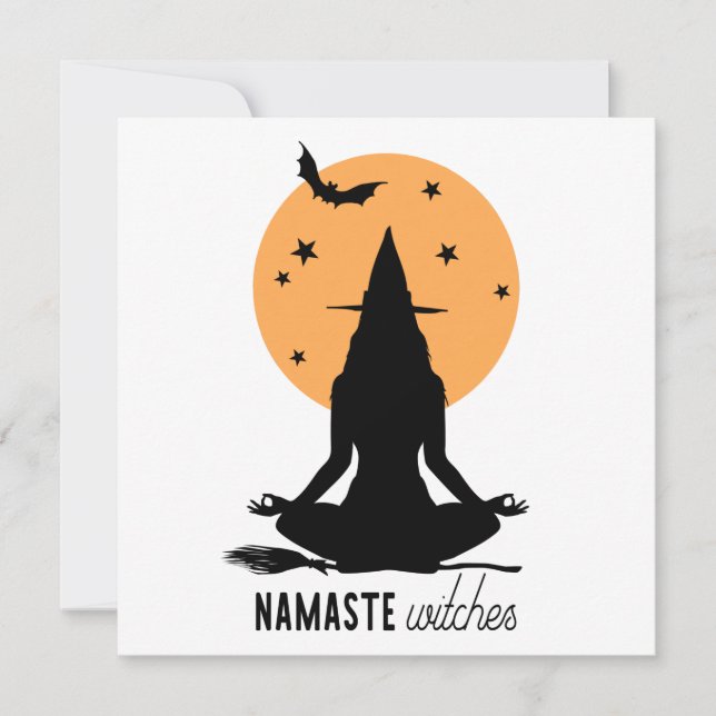 Moderne Halloween-Yoga-Hexe (Vorderseite)
