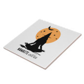Moderne Halloween-Yoga-Hexe Fliese (Seite)