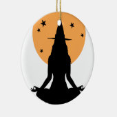 Moderne Halloween-Yoga-Hexe Keramik Ornament (Rechts)
