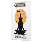 Moderne Halloween-Yoga-Hexe Klemmbrett (Links)
