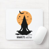 Moderne Halloween-Yoga-Hexe Mousepad (Mit Mouse)