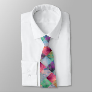 Moderne Halskrawatte mit prismatischem Diamantmust Krawatte