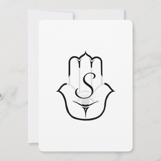 Moderne Hamsa Hand Fatima Einladung (Rückseite)