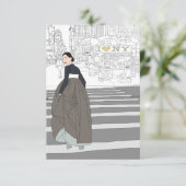 Moderne Hanbok-Frau Grußkarte Dankeskarte (Stehend Vorderseite)