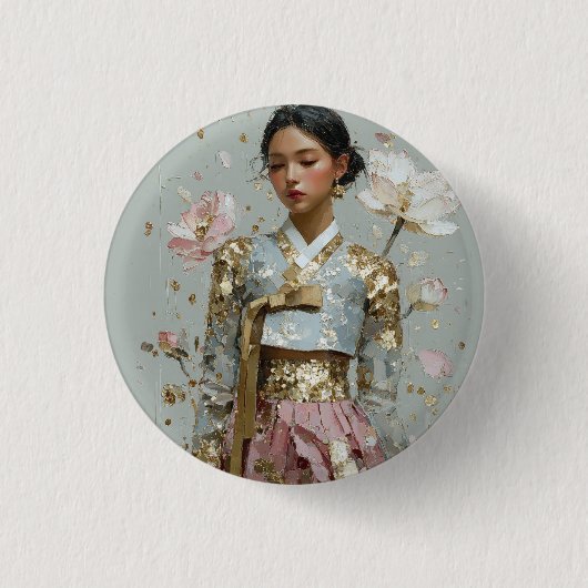 Moderne Hanbok-Kunst drucken Button (Vorderseite)