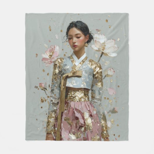 Moderne Hanbok-Kunst drucken Fleecedecke (Vorderseite)