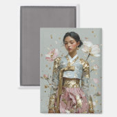 Moderne Hanbok-Kunst drucken Magnet (Vorderseite/Rückseite)