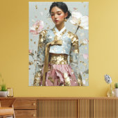 Moderne Hanbok-Kunstprint Leinwanddruck (Insitu (Wohnzimmer))