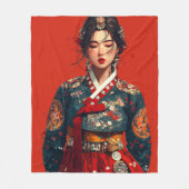 Moderne Hanbok-Porträtdecke Fleecedecke (Vorderseite)