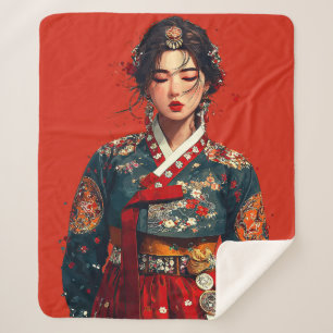 Moderne Hanbok-Porträtdecke Sherpadecke