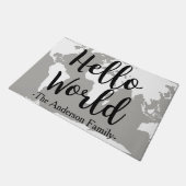 Moderne Hand beschrifteter hallo Welt-u. Fußmatte (Schrägansicht)