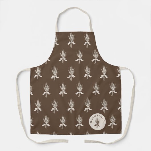 Moderne Hand Gezeichnet Wheat Pattern Bäckerei Schürze (Vorderseite)