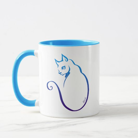 Moderne Hand gezeichnete Katzen-Verpackung um Tasse (Links)