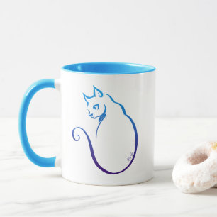 Moderne Hand gezeichnete Katzen-Verpackung um Tasse