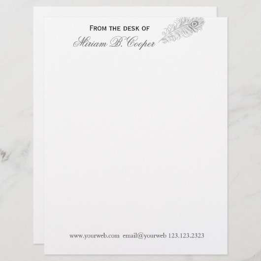 Moderne Hand gezeichneter beruflicher Stift vom Briefbogen (Vorne/Hinten)