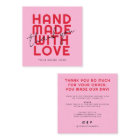 Moderne Handarbeit mit Liebe danke