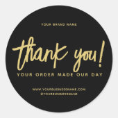 Moderne Handarbeit mit Liebe danke Runder Aufkleber (Vorderseite)