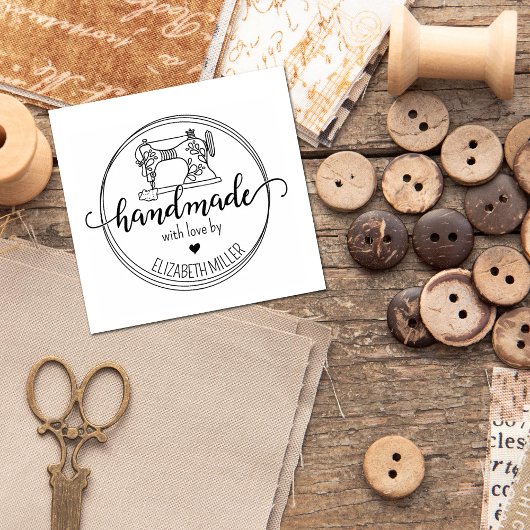 Moderne Handarbeit mit Liebe, Nähmaschine Gummistempel