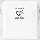 Moderne Handarbeit mit Liebe Ovaler Aufkleber (Tasche)