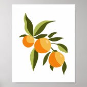 Moderne handbemalte Gouache Orange Branch Art Poster (Vorne)