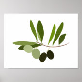 Moderne handgearbeitete Gouache Olive Branch Art Poster (Vorne)