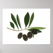 Moderne handgearbeitete Gouache Olive Branch Art Poster (Vorne)