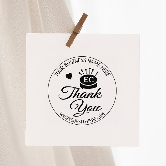 Moderne handgefertigte Nähte Danke Gummistempel