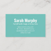 Moderne, handgefertigte Pink-Minze-Schrift Typogra Visitenkarte (Rückseite)