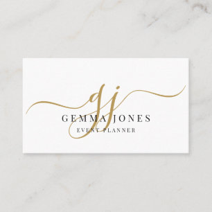 Moderne handgefertigte Schmuck-Goldschrift-Monogra Visitenkarte