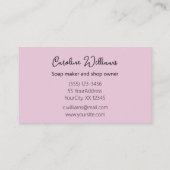 Moderne, handgefertigte Seifenfabrik, Seifenseifen Visitenkarte (Rückseite)