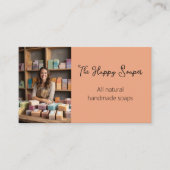 Moderne handgefertigte Seifenmanufaktur, Seifenpfi Visitenkarte (Vorderseite)