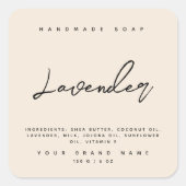 Moderne, handgefertigte Seifenstoffe beige Quadratischer Aufkleber (Vorderseite)