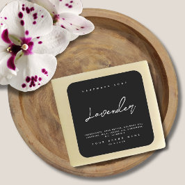 Moderne handgefertigte Seifenzutaten schwarz Quadratischer Aufkleber