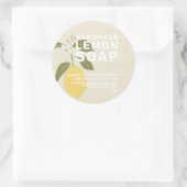 Moderne handgefertigte Zitronenseife Botanisch Ant Runder Aufkleber (Tasche)